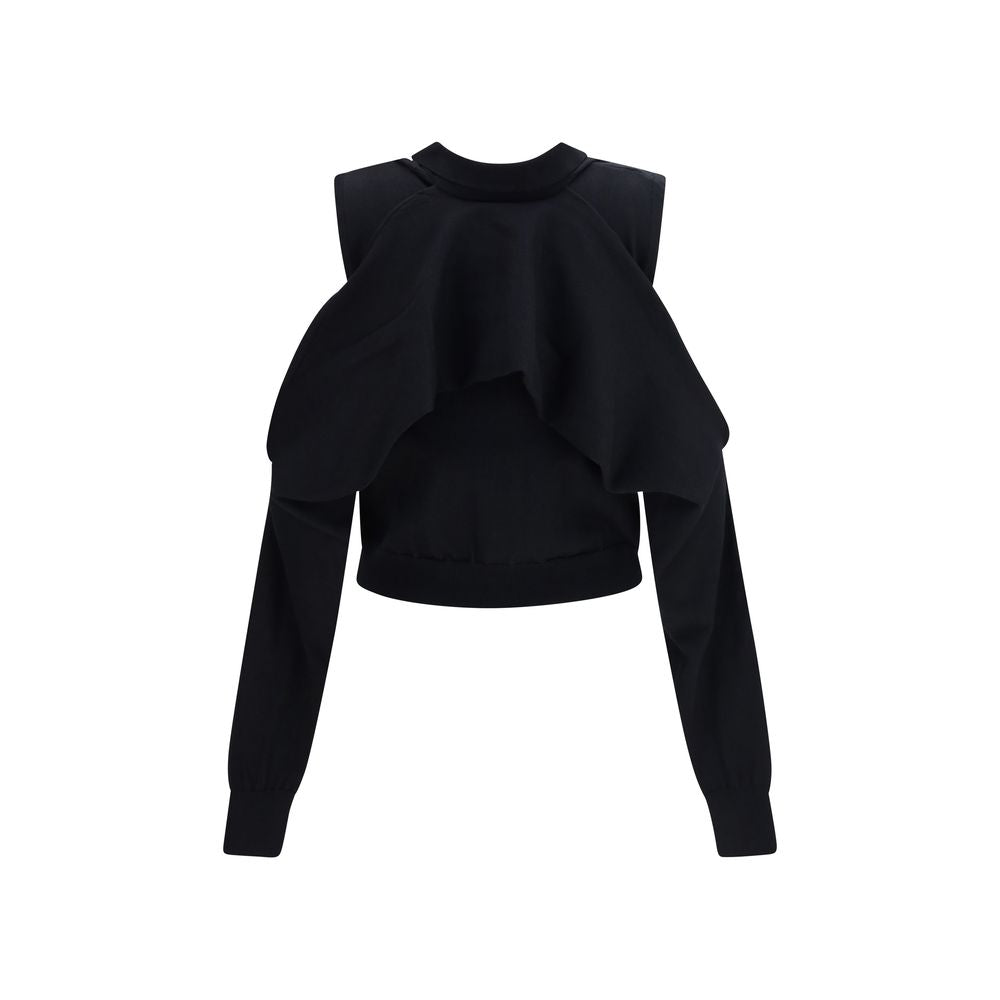 ALAINPAUL Black Cotton Women's Cardigan