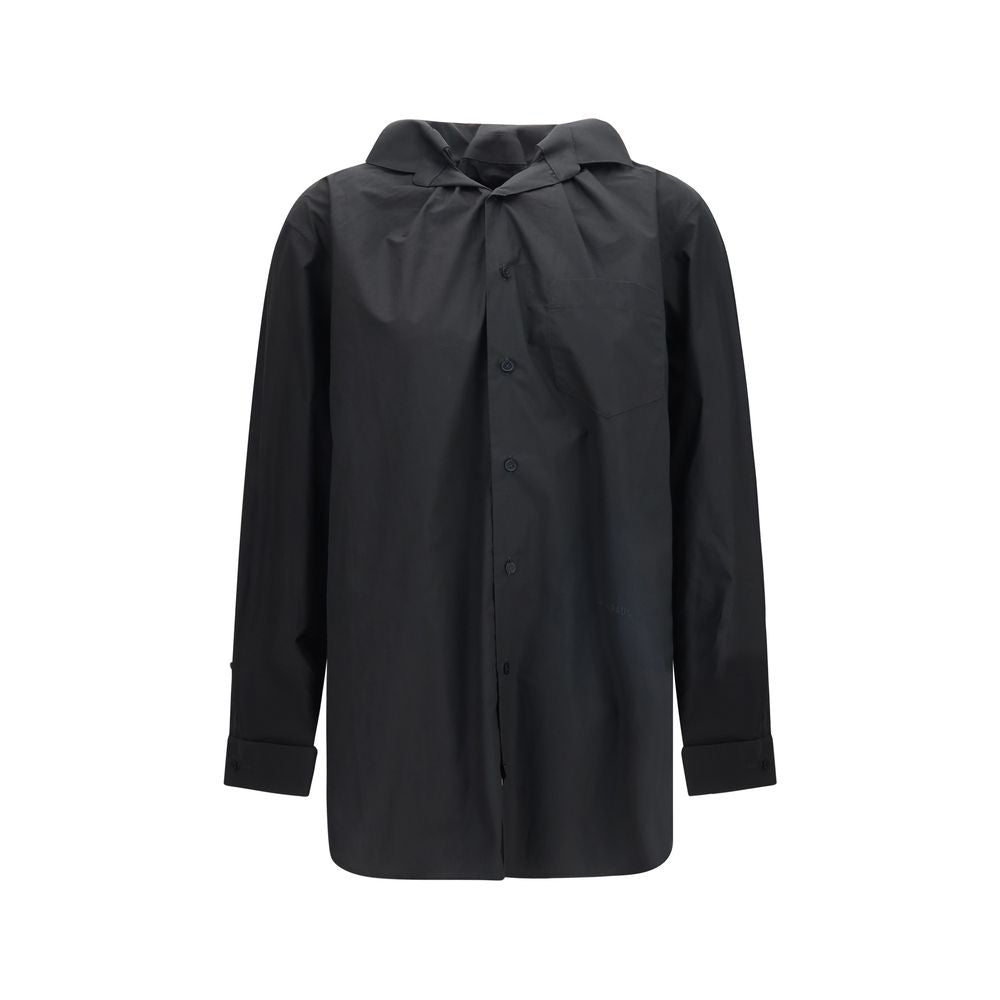 ALAINPAUL Black Cotton Women's Shirt