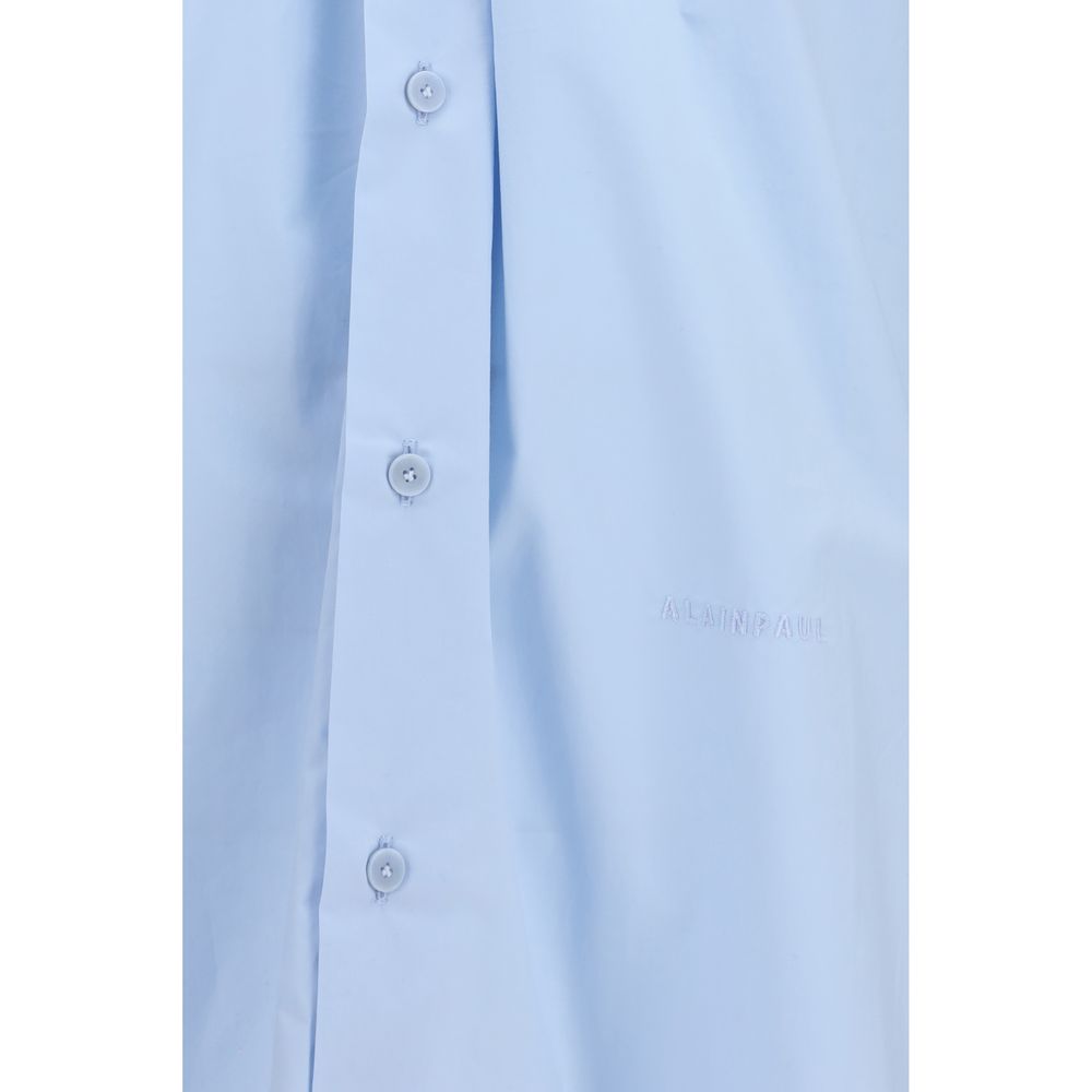 ALAINPAUL Blue Cotton Women's Shirt
