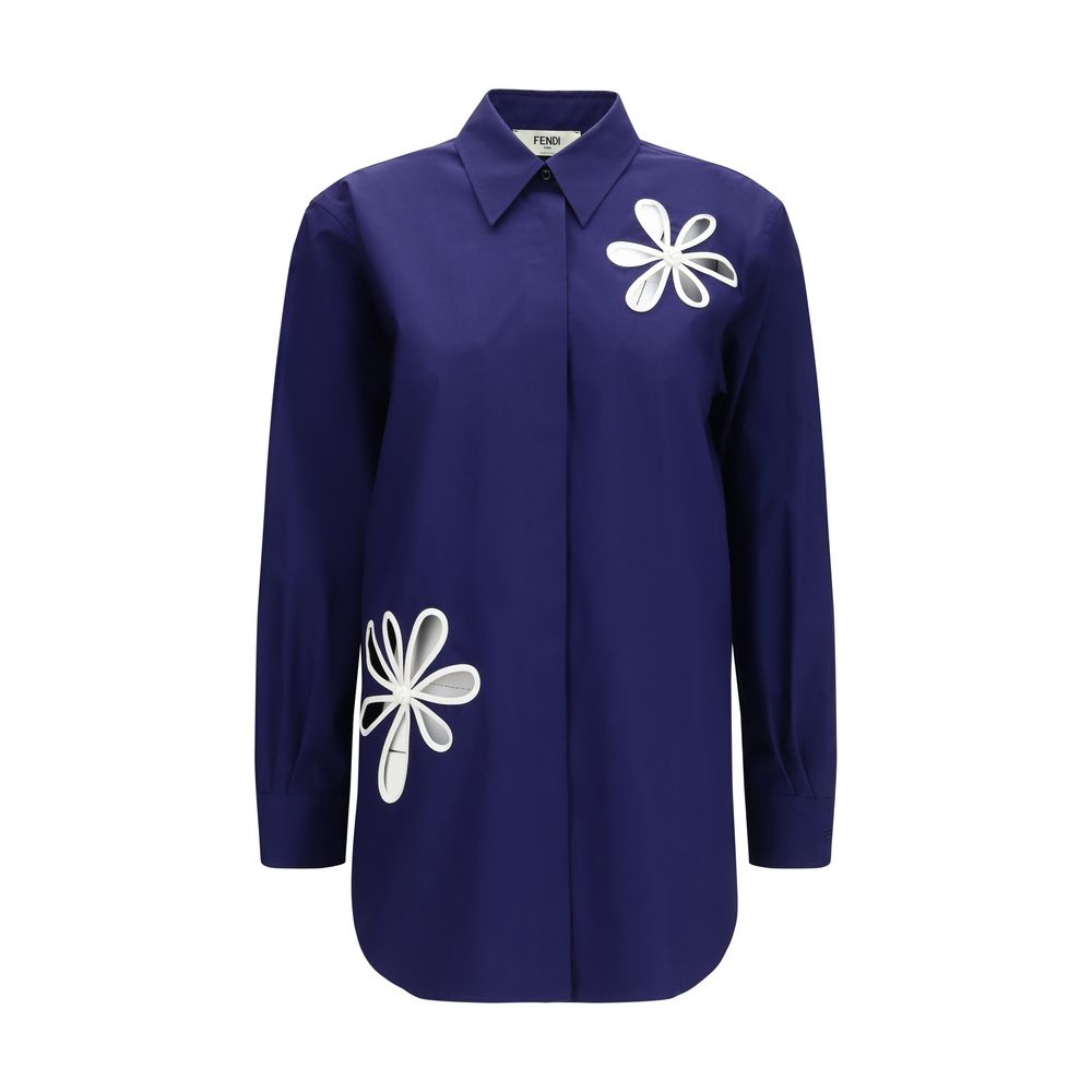 Fendi Blue Cotton Women's Shirt