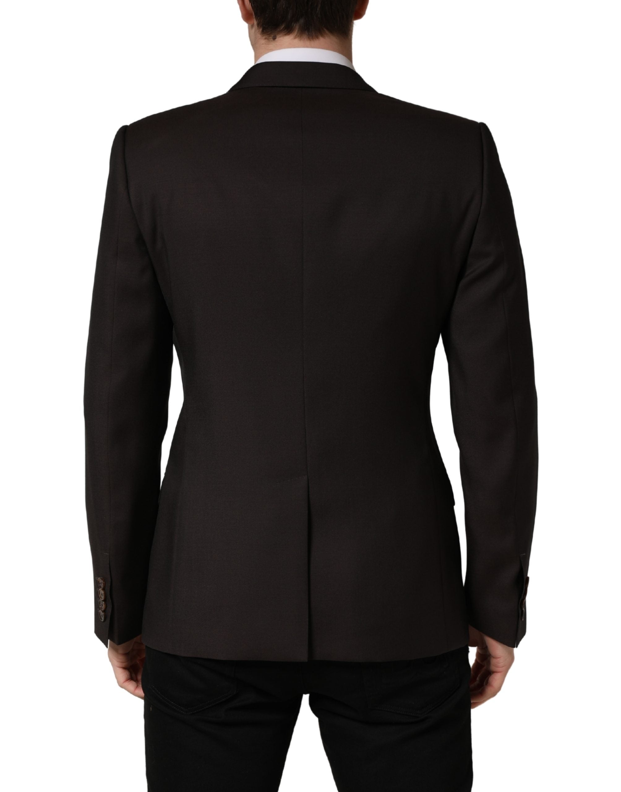 Dolce & Gabbana Dark Violet Wool Double Breasted Suit Men's Jacket