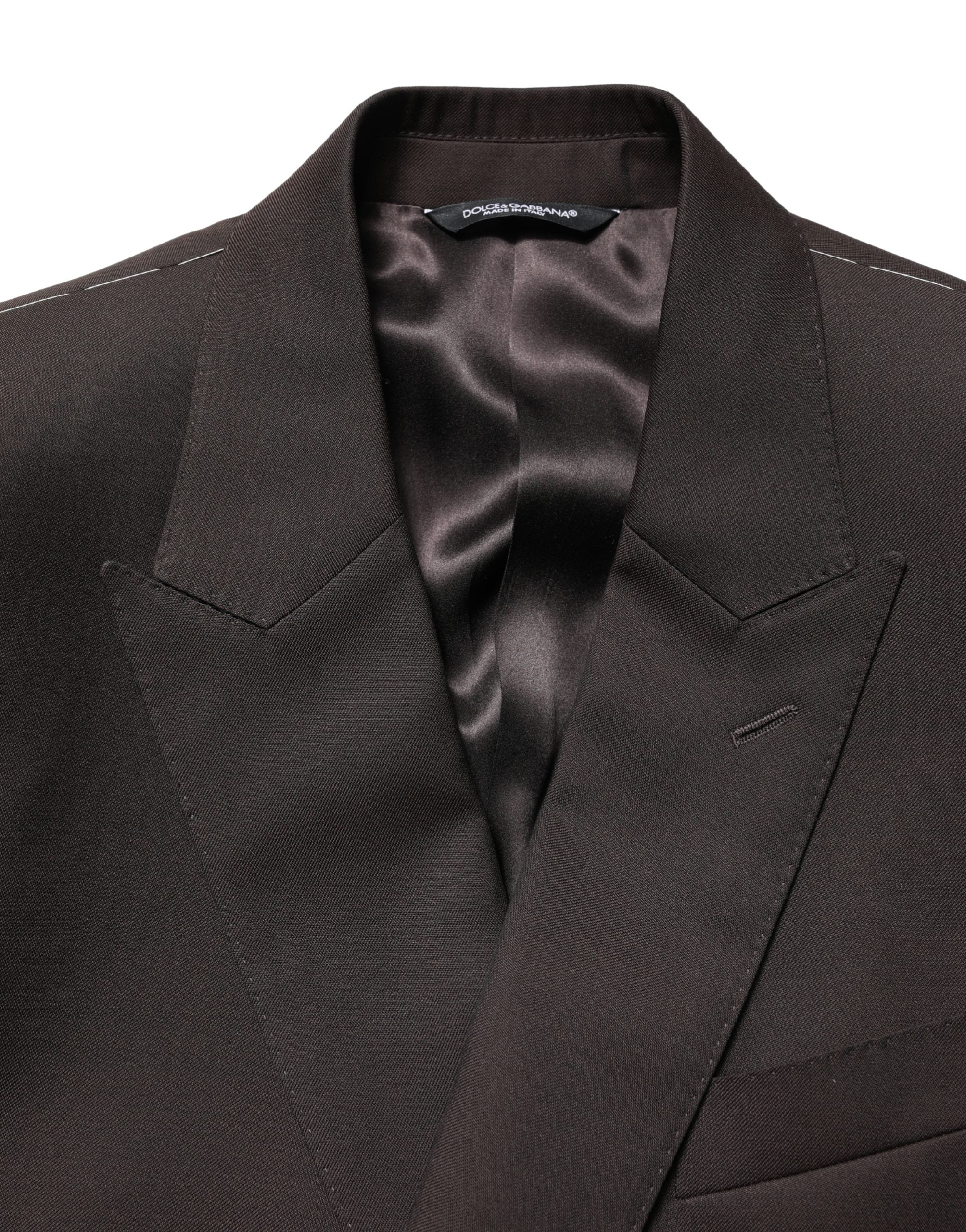 Dolce & Gabbana Dark Violet Wool Double Breasted Suit Men's Jacket