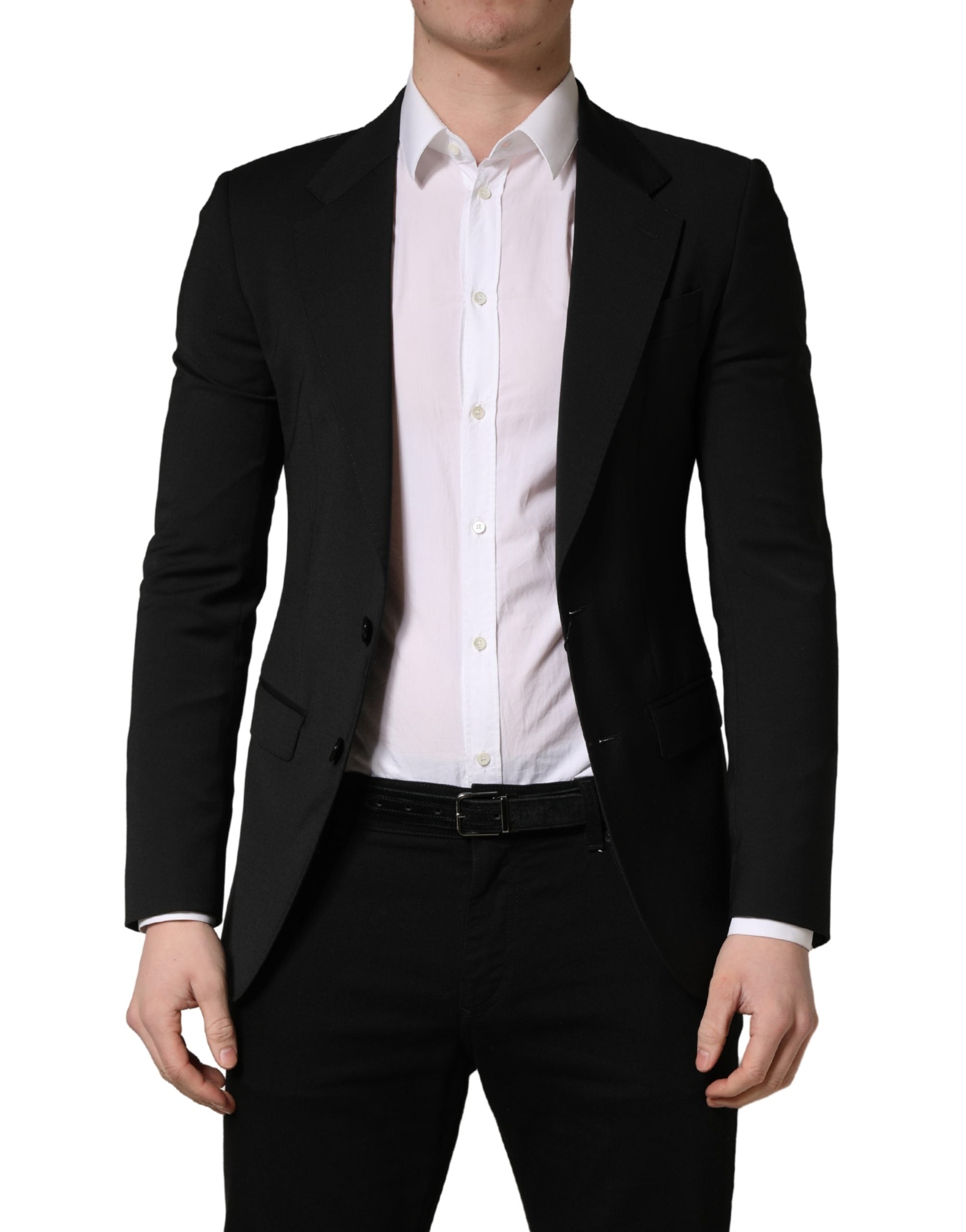 Dolce & Gabbana Black Polyester 2 Buttons Men Suit Men's Jacket