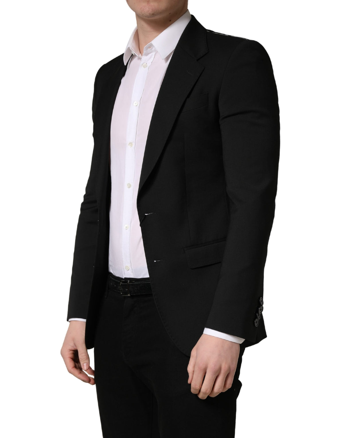 Dolce & Gabbana Black Polyester 2 Buttons Men Suit Men's Jacket