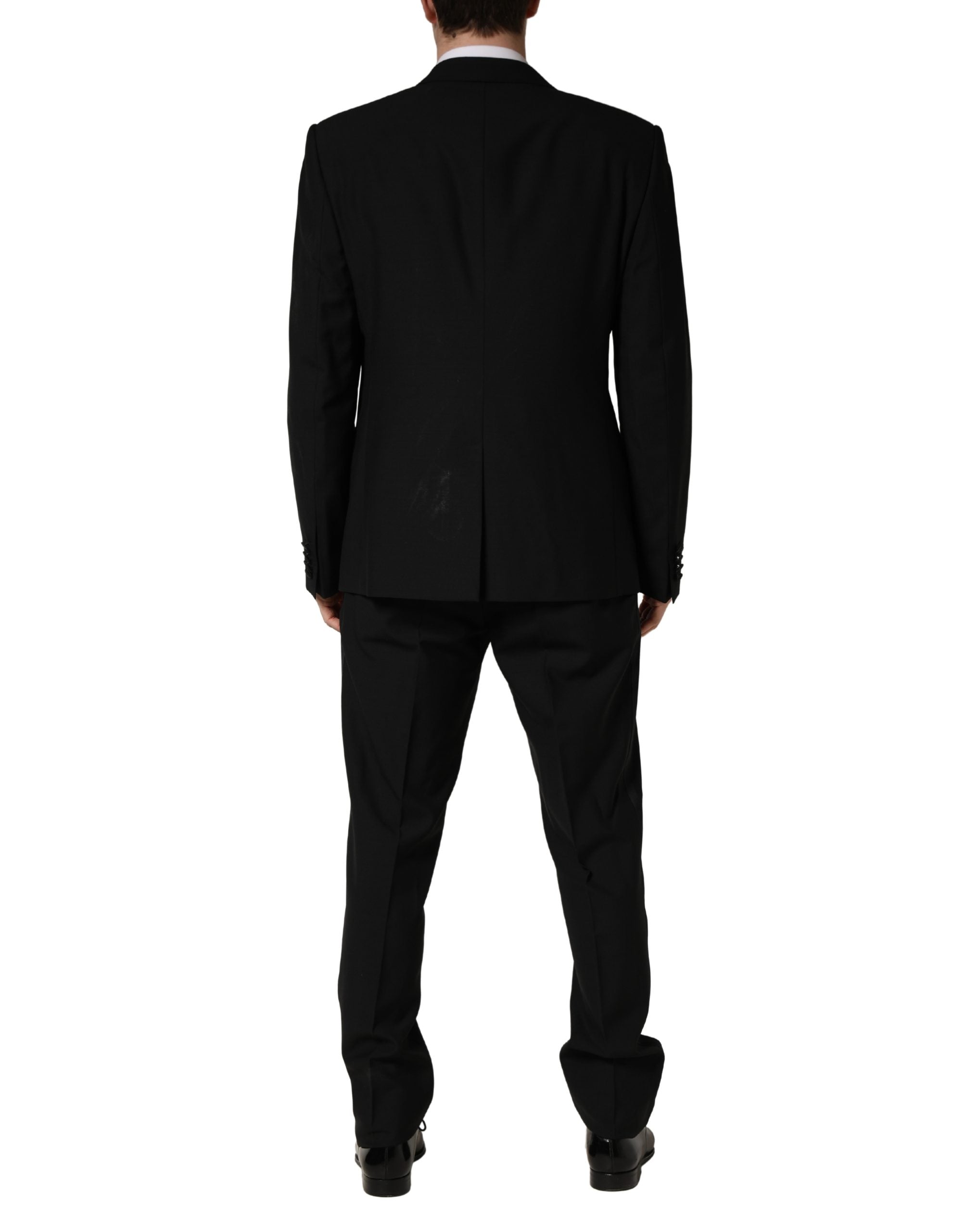 Dolce & Gabbana Black Wool Silk Saxophone Slim Fit 3Pc Men's Suit