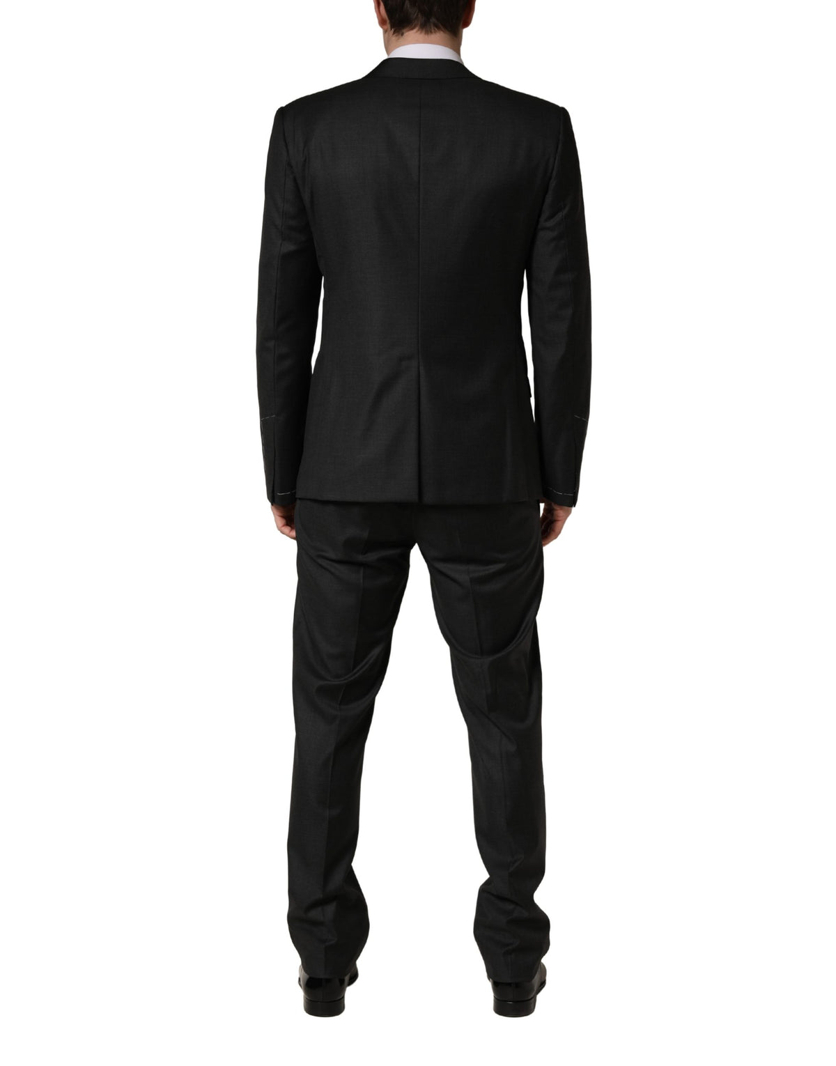 Dolce & Gabbana Dark Gray Wool Slim Fit Formal 3 Piece Men Men's Suit