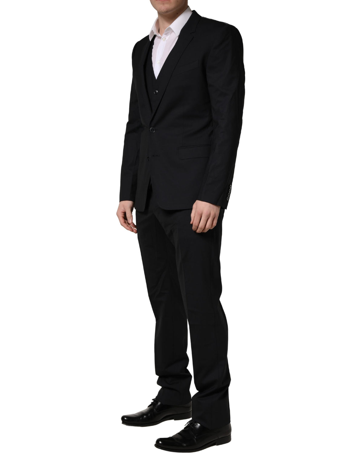 Dolce & Gabbana Dark Blue Wool 2 Buttons Formal 3 Piece Men Men's Suit (Pre-Owned)
