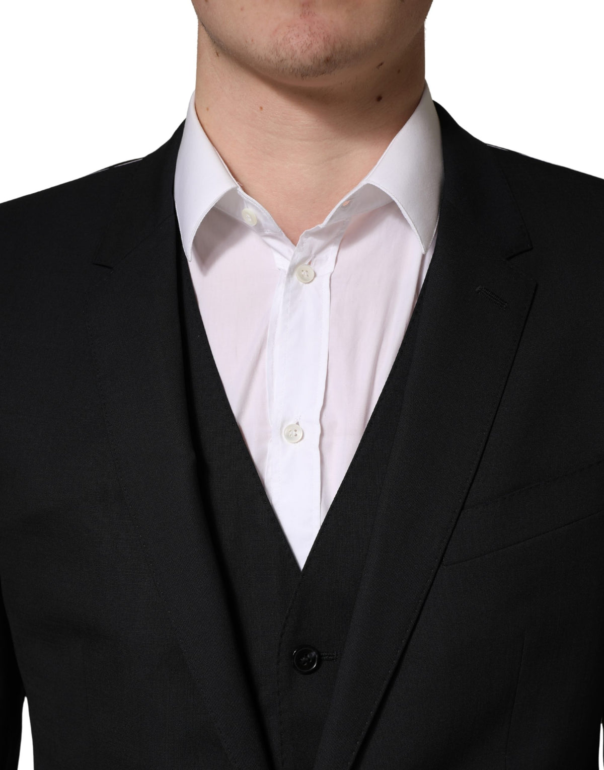 Dolce & Gabbana Dark Blue Wool 2 Buttons Formal 3 Piece Men Men's Suit (Pre-Owned)