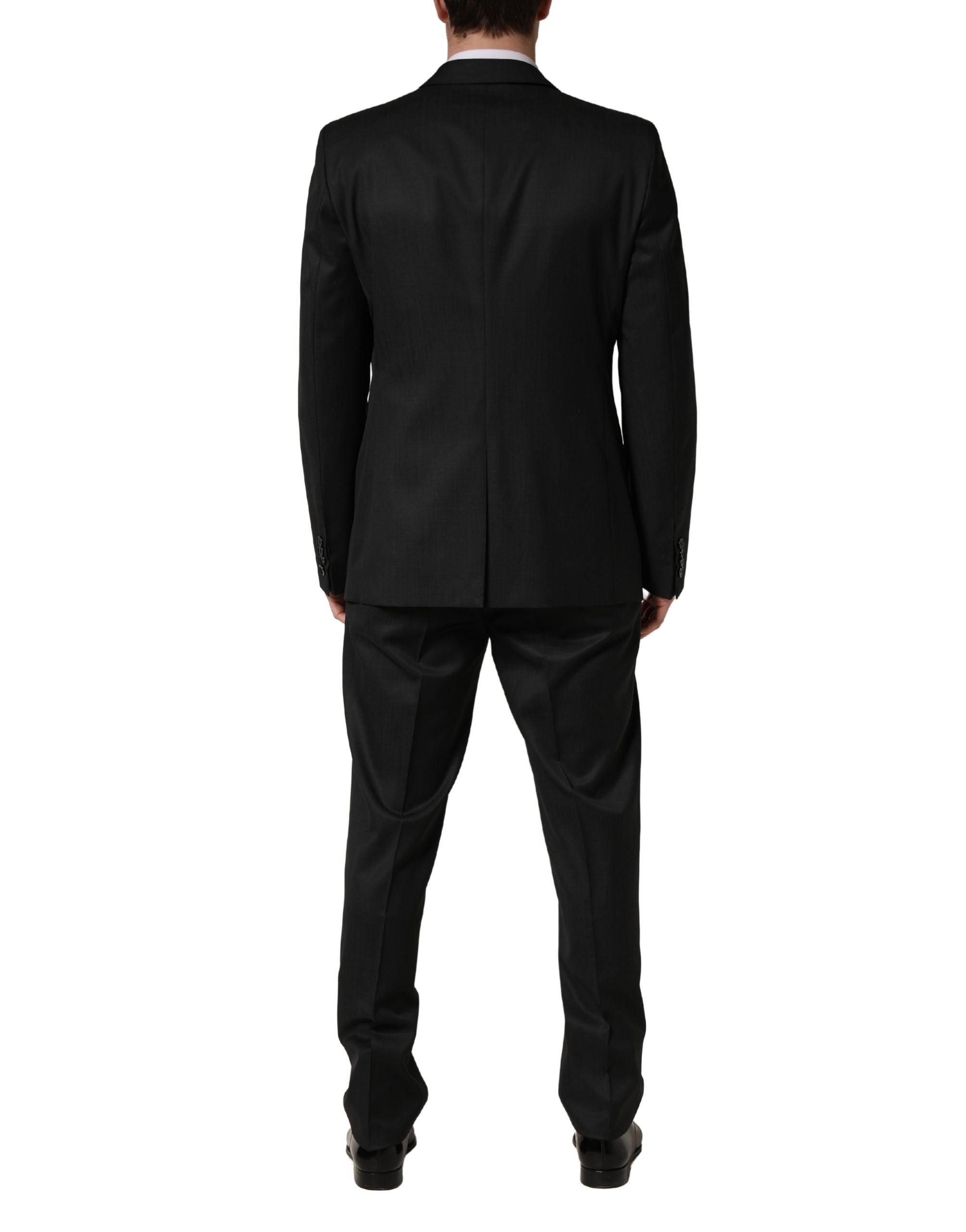 Dolce & Gabbana Black Wool 2 Buttons Formal 2 Piece Men's Suit (Pre-Owned)