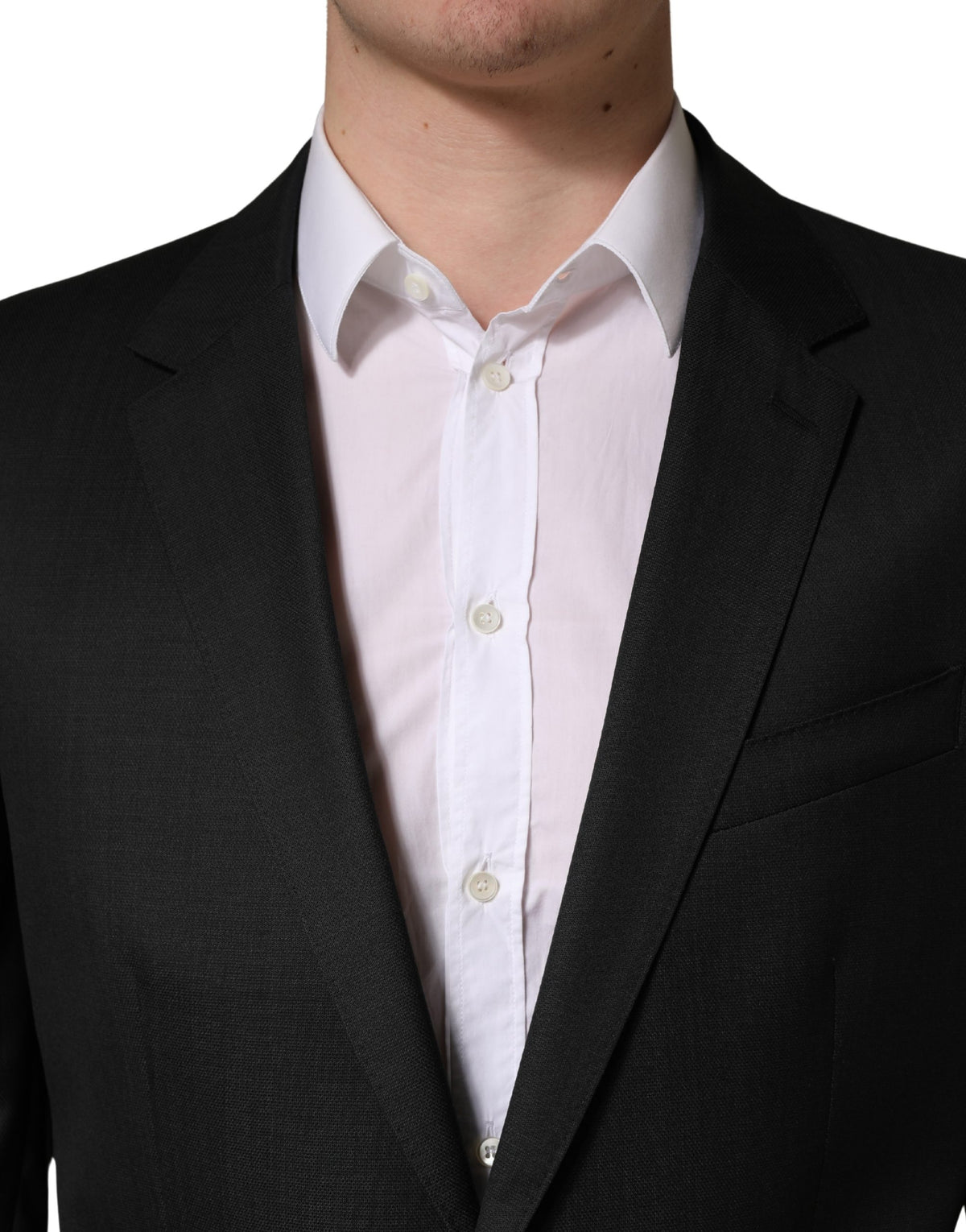 Dolce & Gabbana Black Wool 2 Buttons Formal 2 Piece Men's Suit (Pre-Owned)