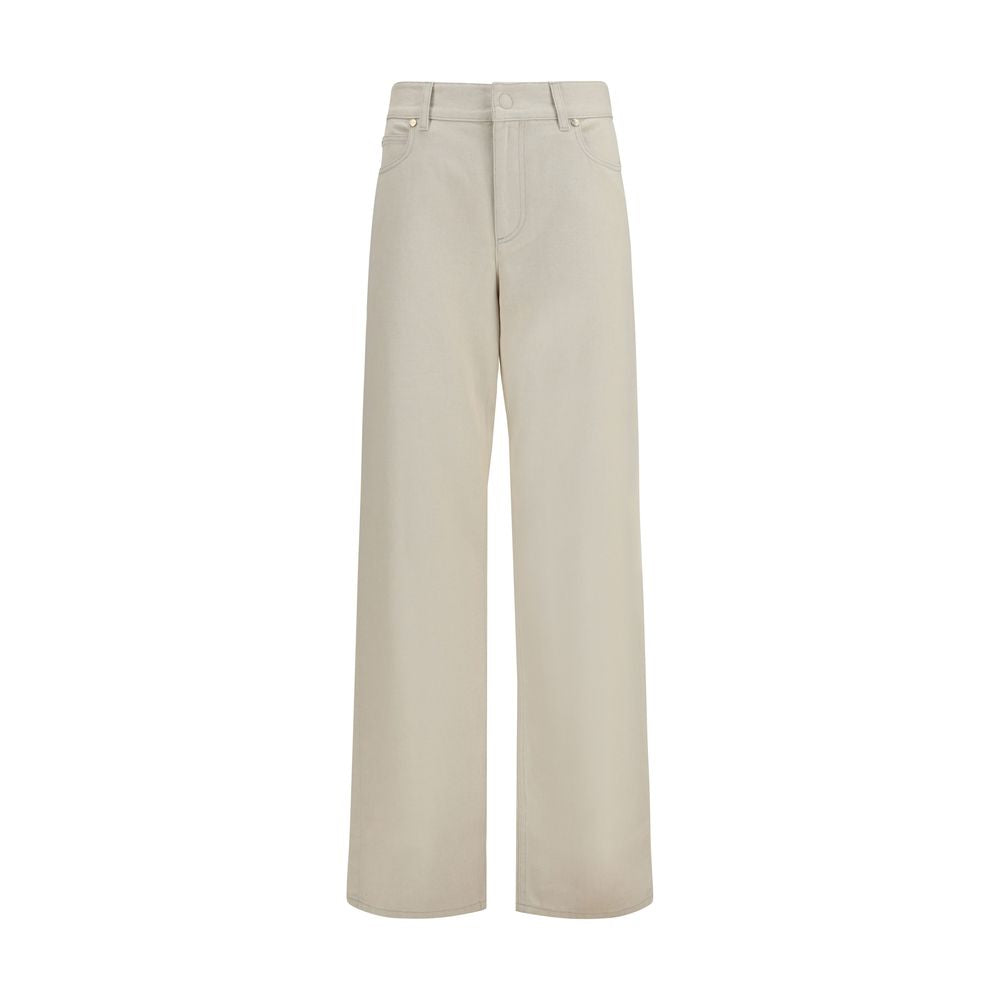 Fendi Beige Cotton Straight-Leg Women's Jeans
