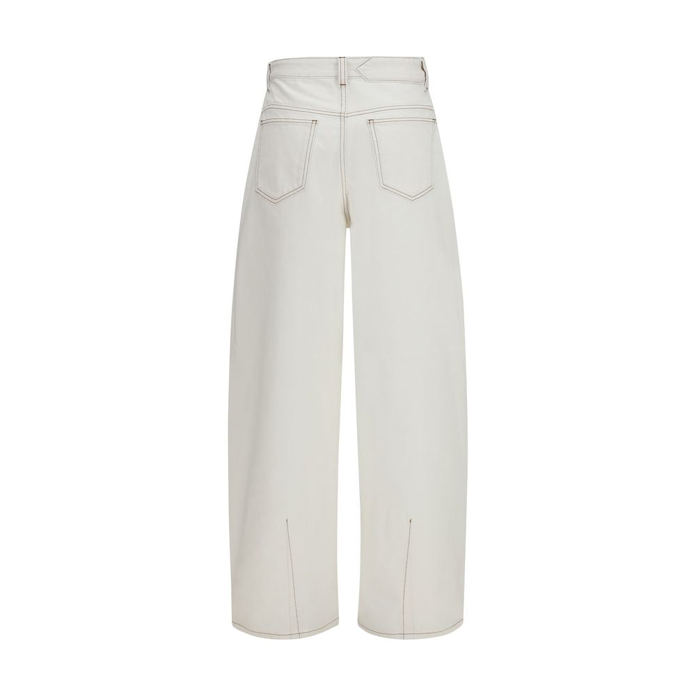 Jacquemus White Cotton High-Waisted Women's Jean