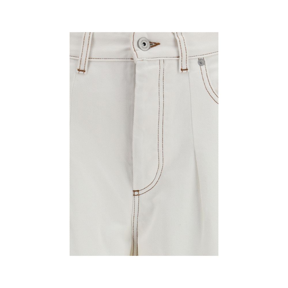Jacquemus White Cotton High-Waisted Women's Jean