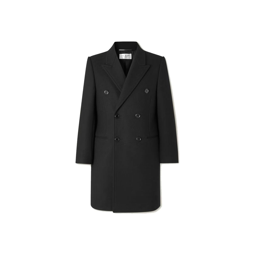Saint Laurent Black Wool Men's Coat