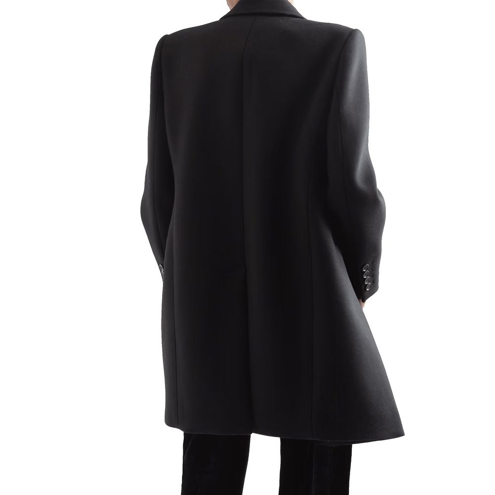 Saint Laurent Black Wool Men's Coat
