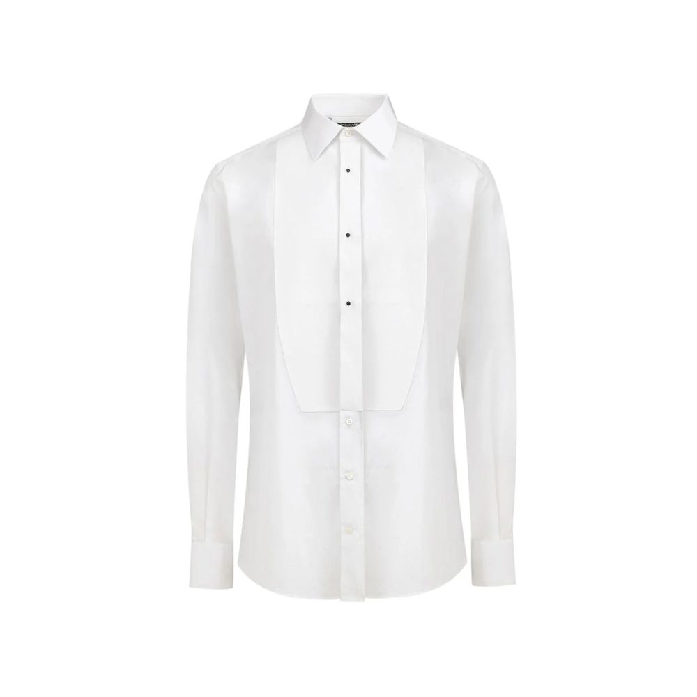 Dolce & Gabbana White Cotton Dress Men's Shirt