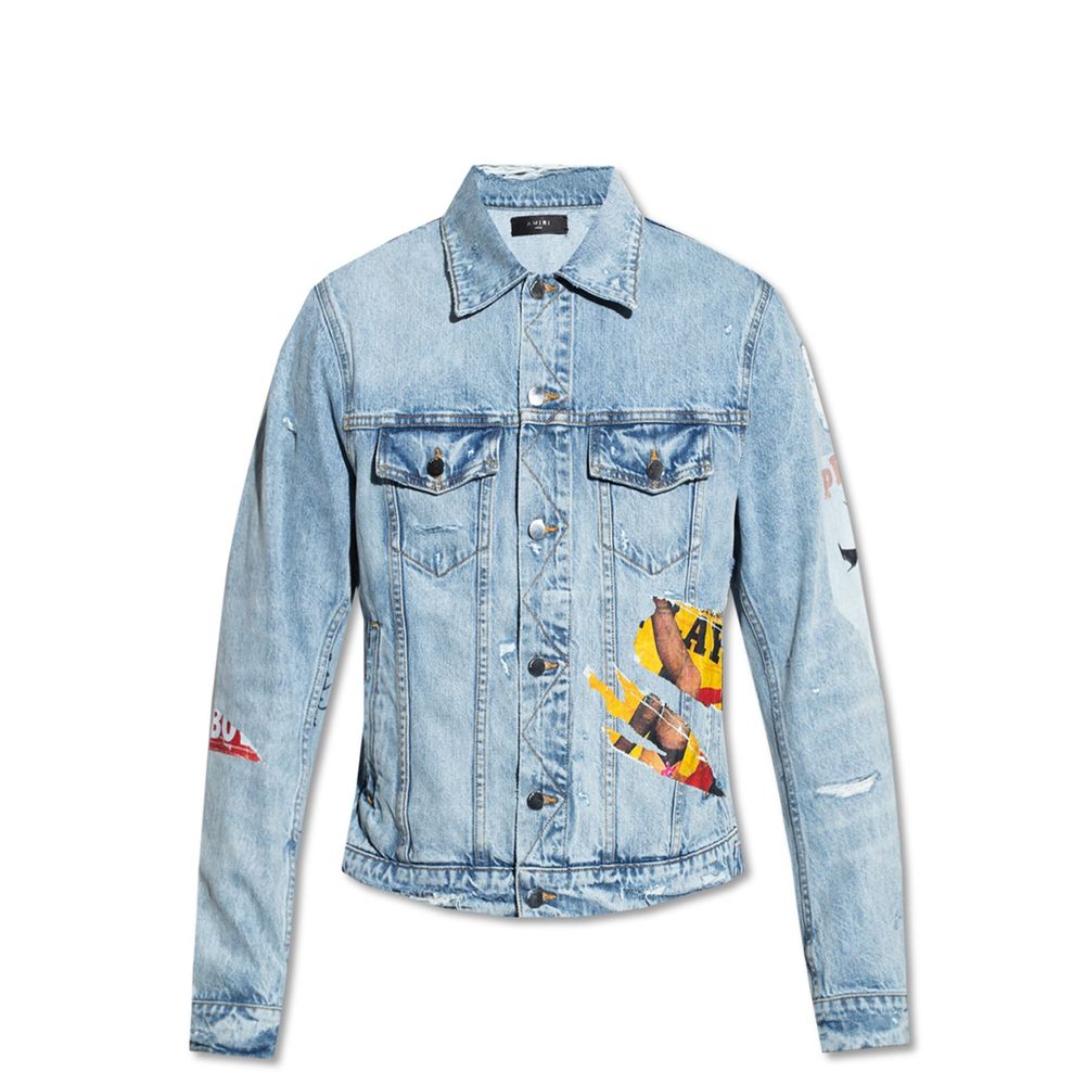 Amiri Blue Cotton Denim Men's Jacket