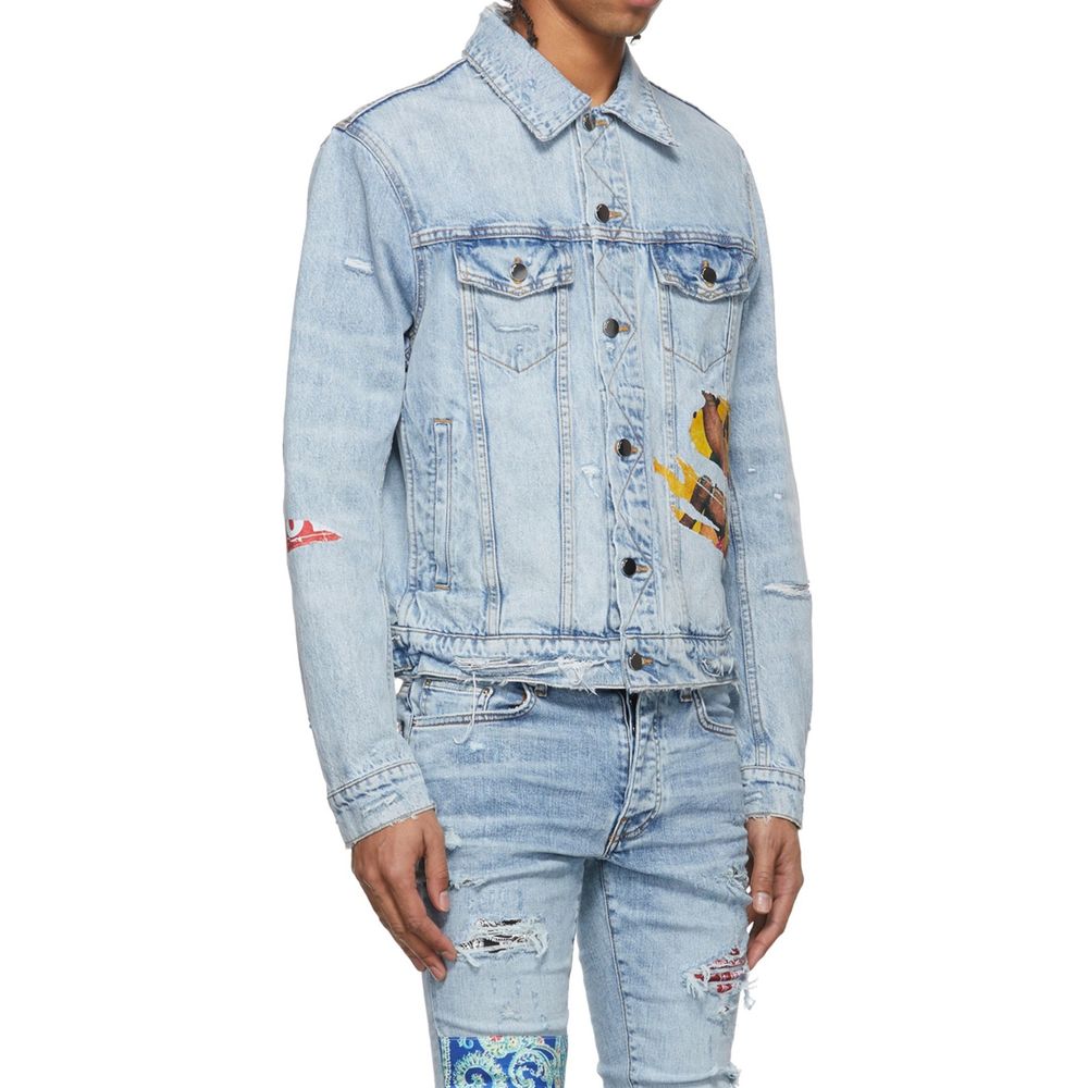 Amiri Blue Cotton Denim Men's Jacket
