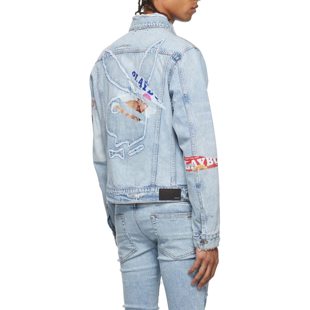 Amiri Blue Cotton Denim Men's Jacket