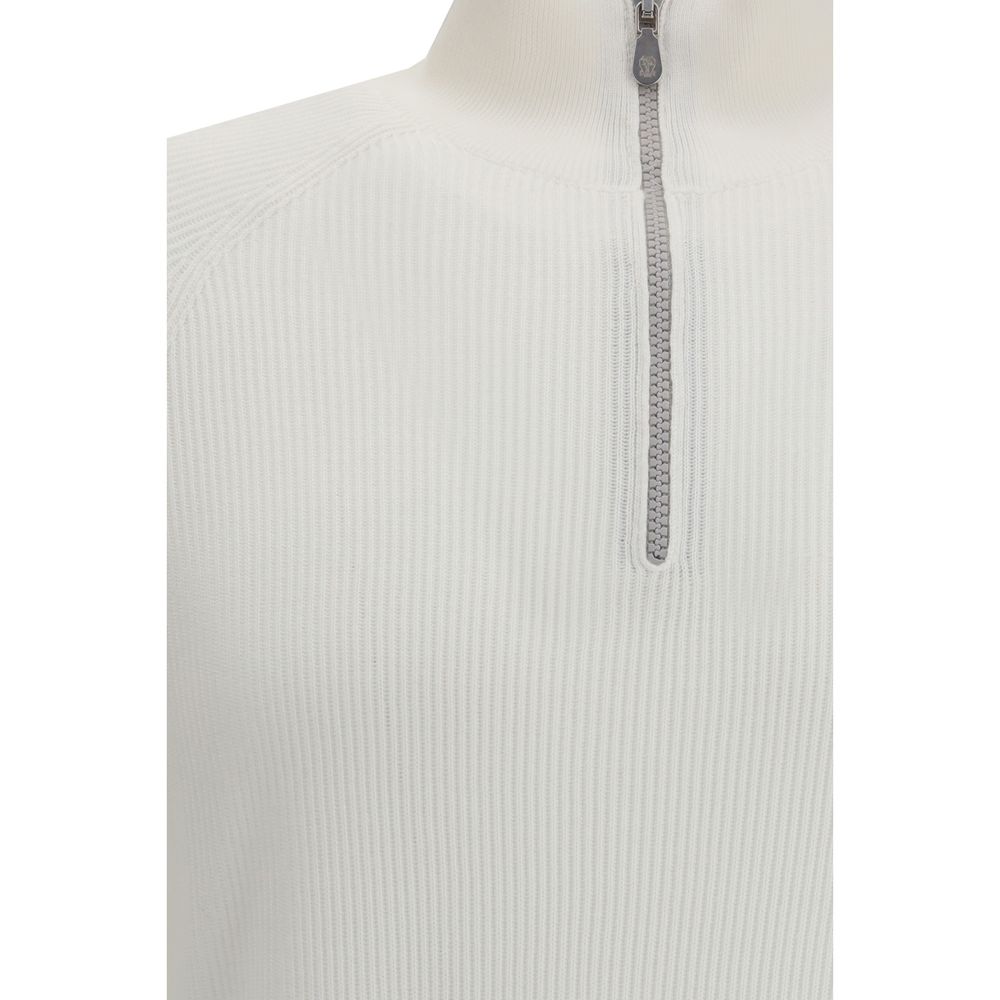 Brunello Cucinelli White Cotton Men's Sweatshirt