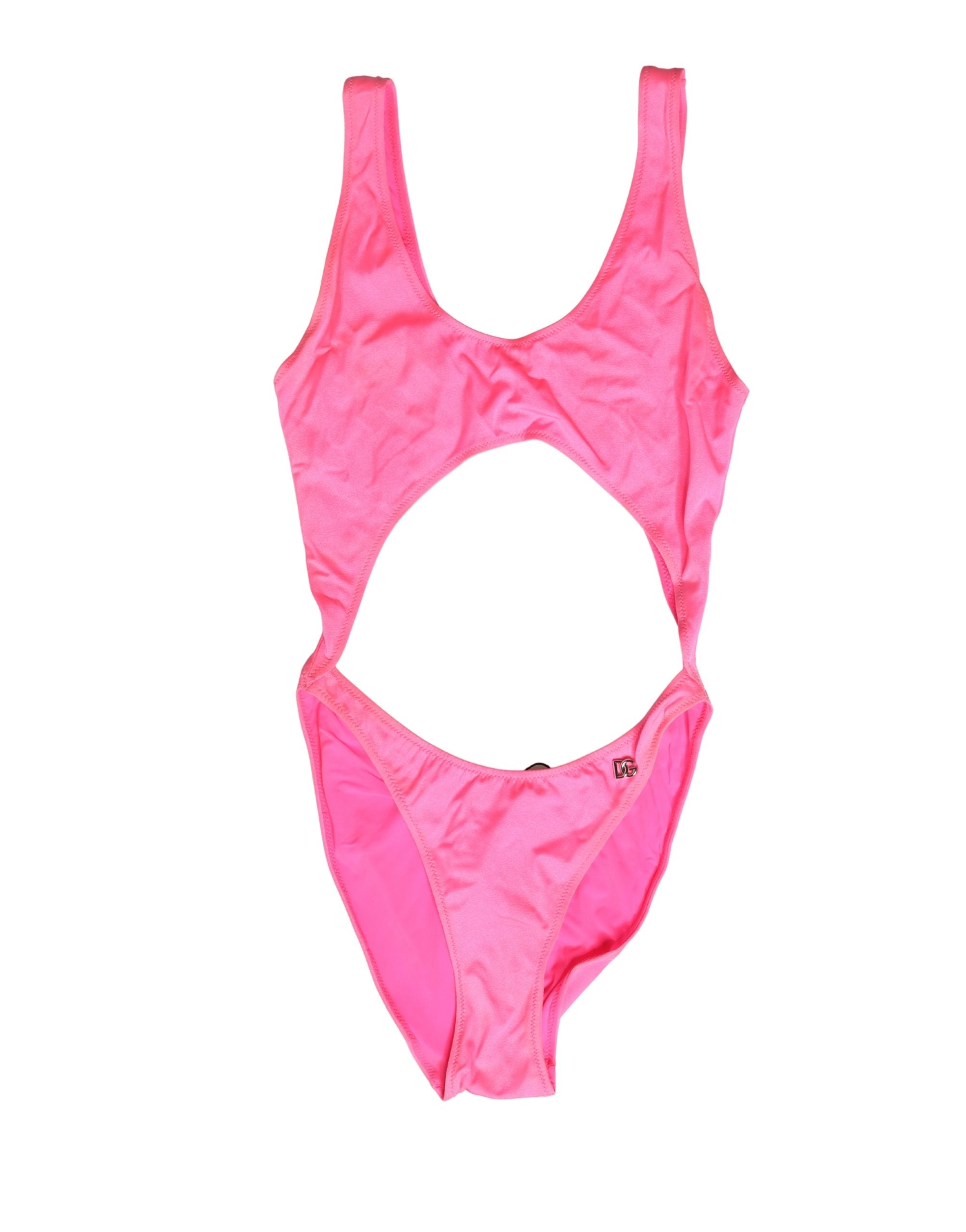 Dolce & Gabbana Pink Cut-Out High Leg One Piece Swimsuit Women's Swimwear