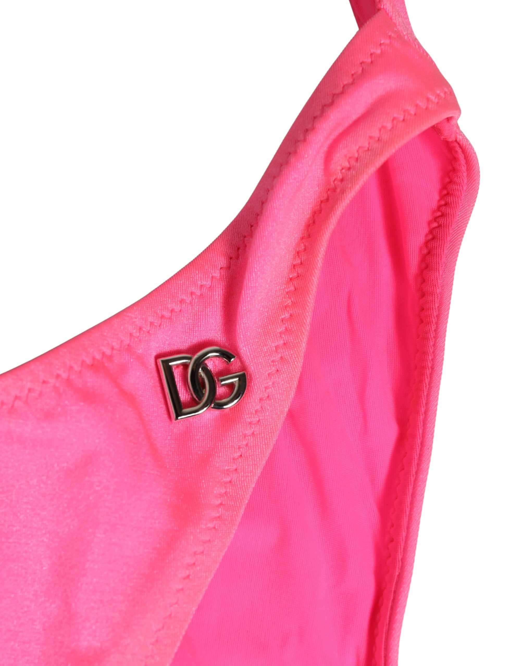 Dolce & Gabbana Pink Cut-Out High Leg One Piece Swimsuit Women's Swimwear