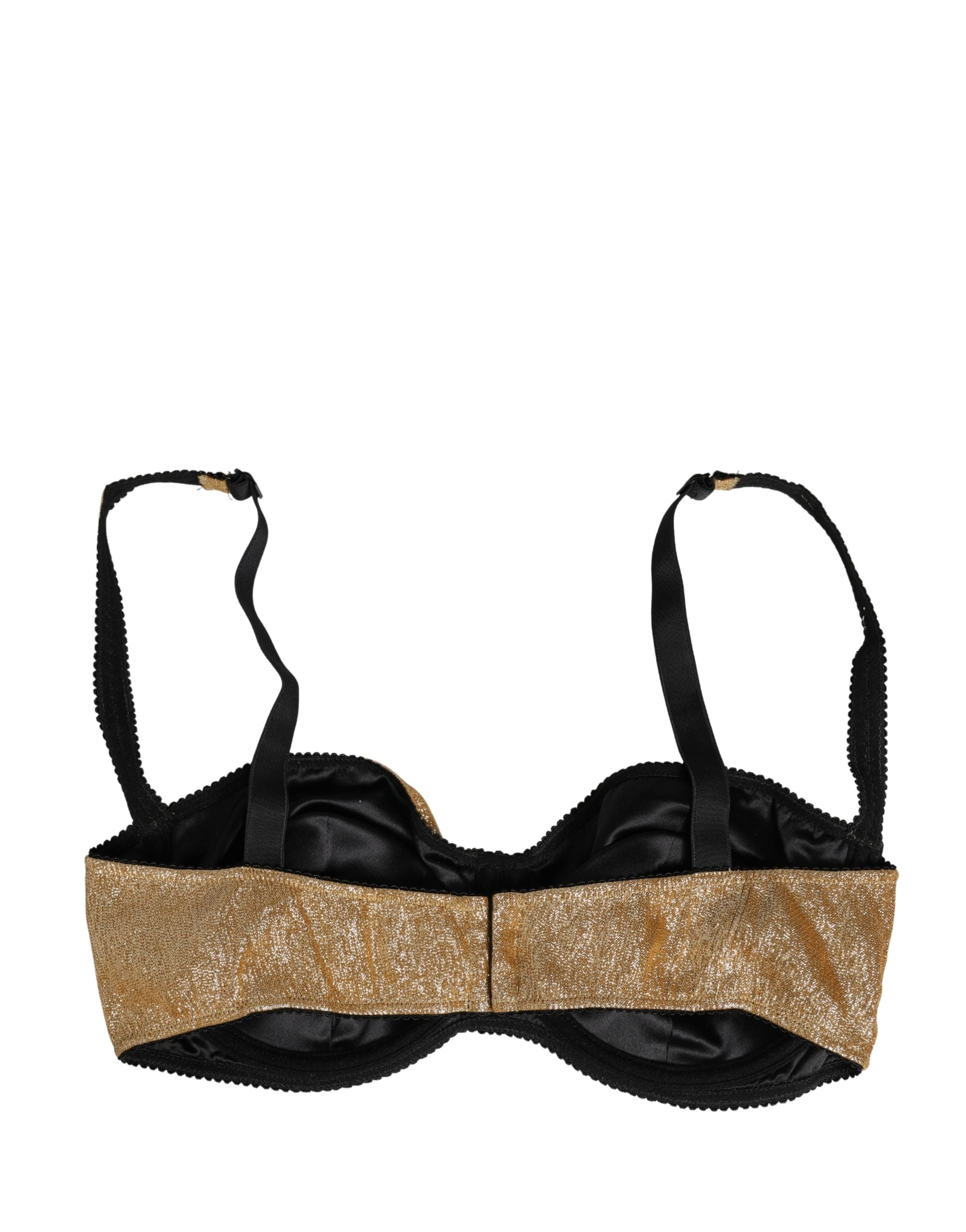 Dolce & Gabbana Gold Semi-Pad Underwire Balconette Bra Women's Underwear