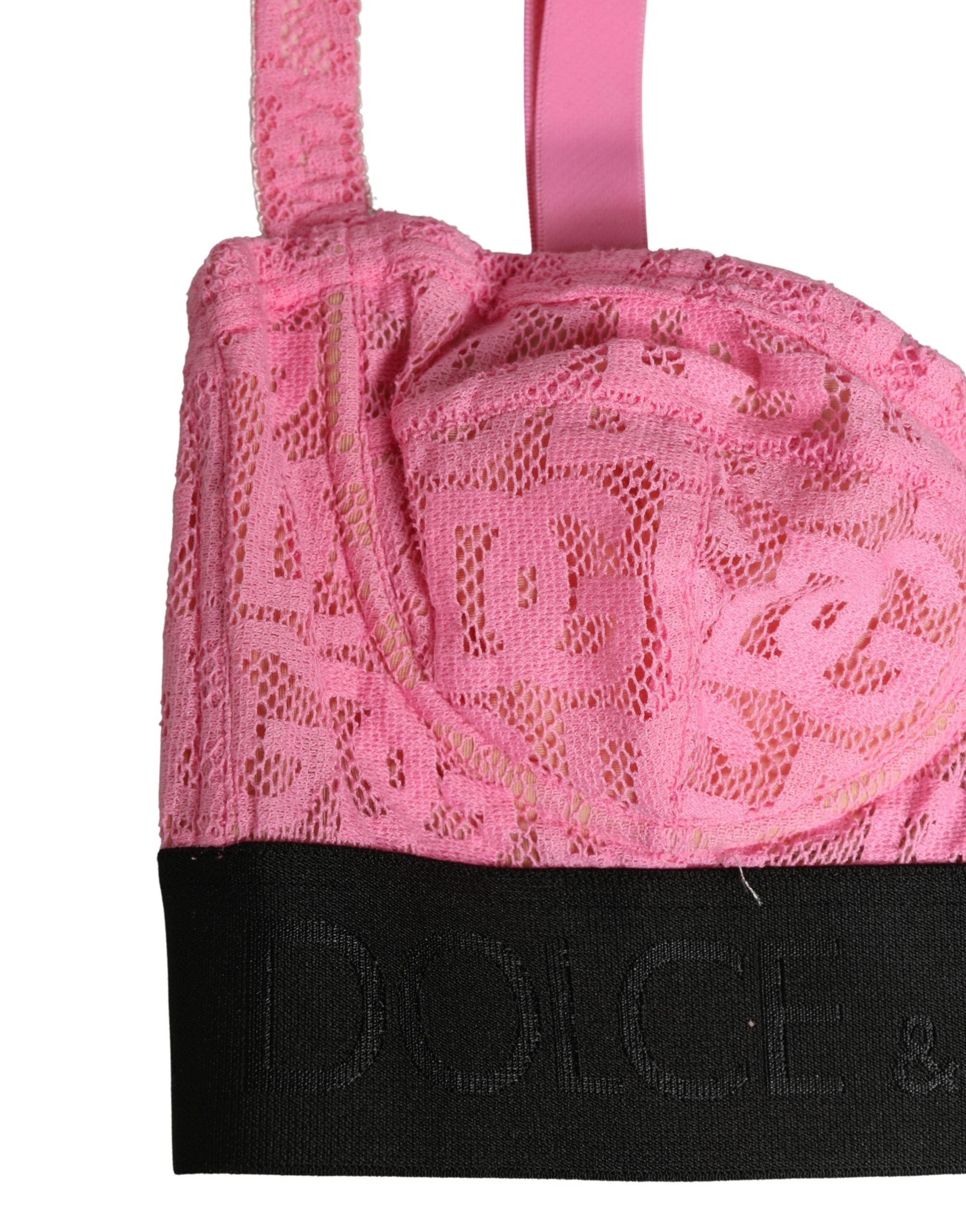 Dolce & Gabbana Pink Semi-Pad Underwire Balconette Bra Women's Underwear
