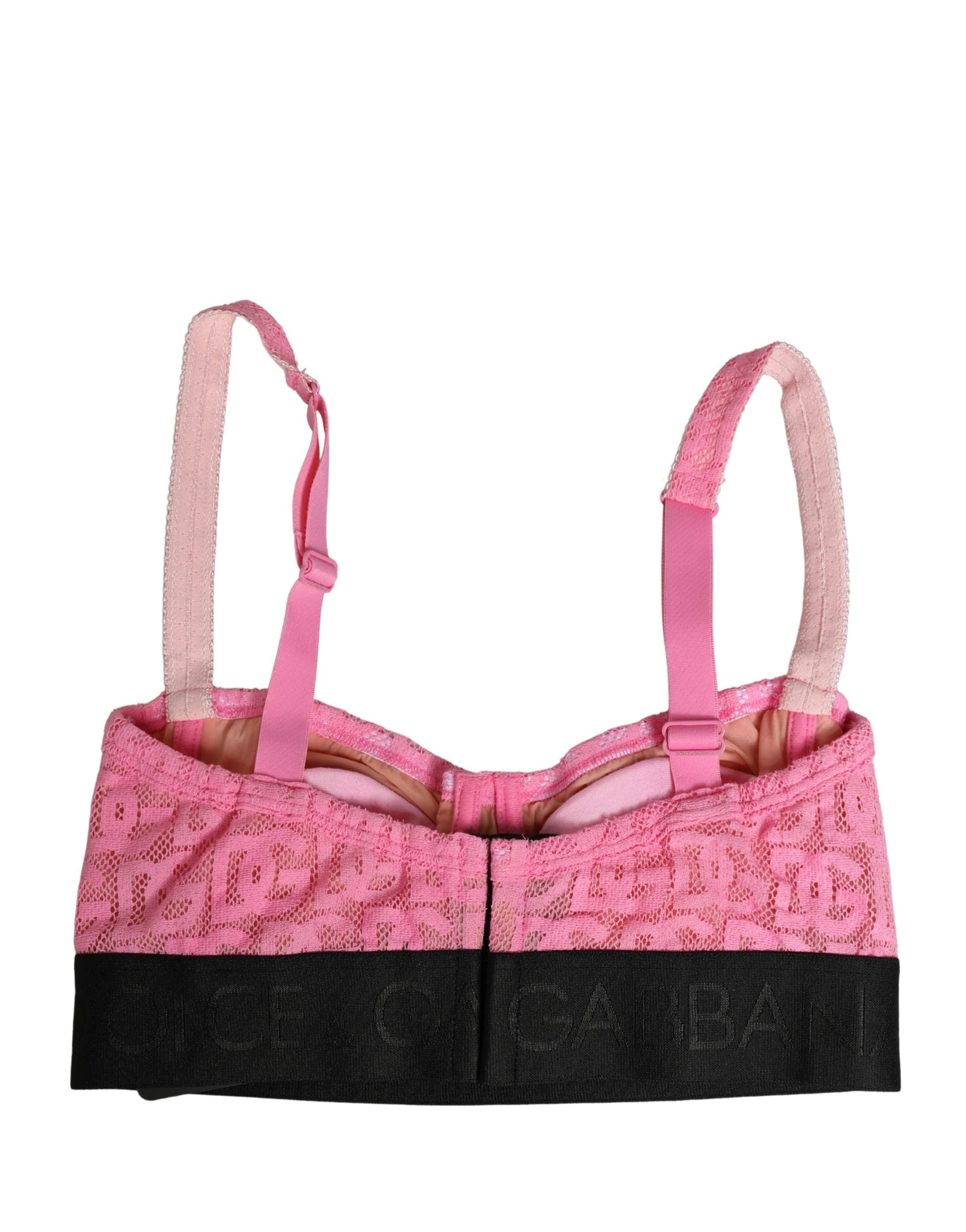 Dolce & Gabbana Pink Semi-Pad Underwire Balconette Bra Women's Underwear