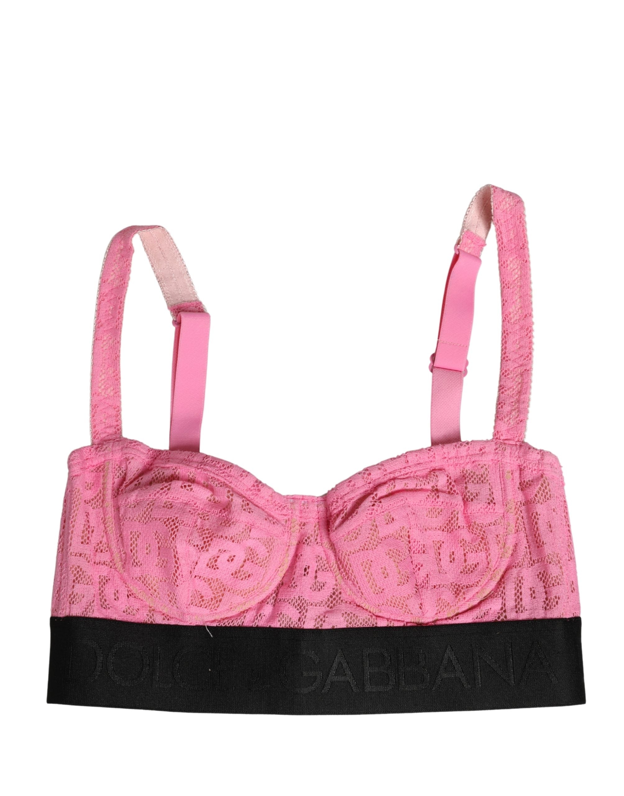 Dolce & Gabbana Pink Semi-Pad Underwire Balconette Bra Women's Underwear