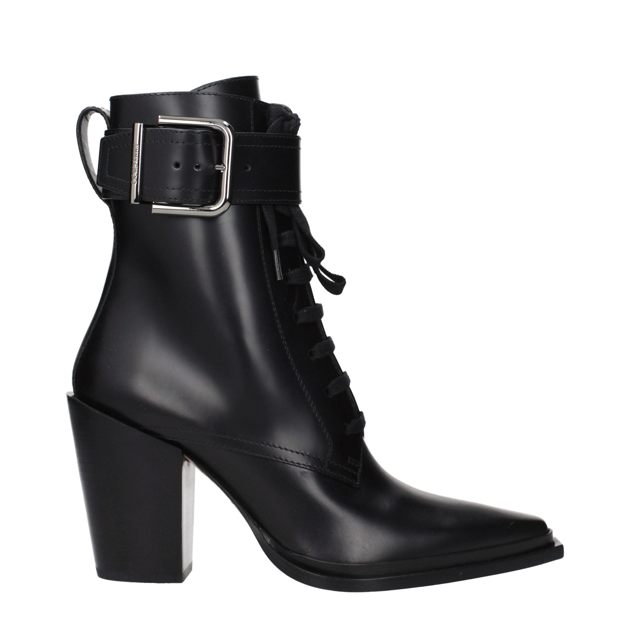 Jimmy Choo Black Leather Ankle Women's Boots