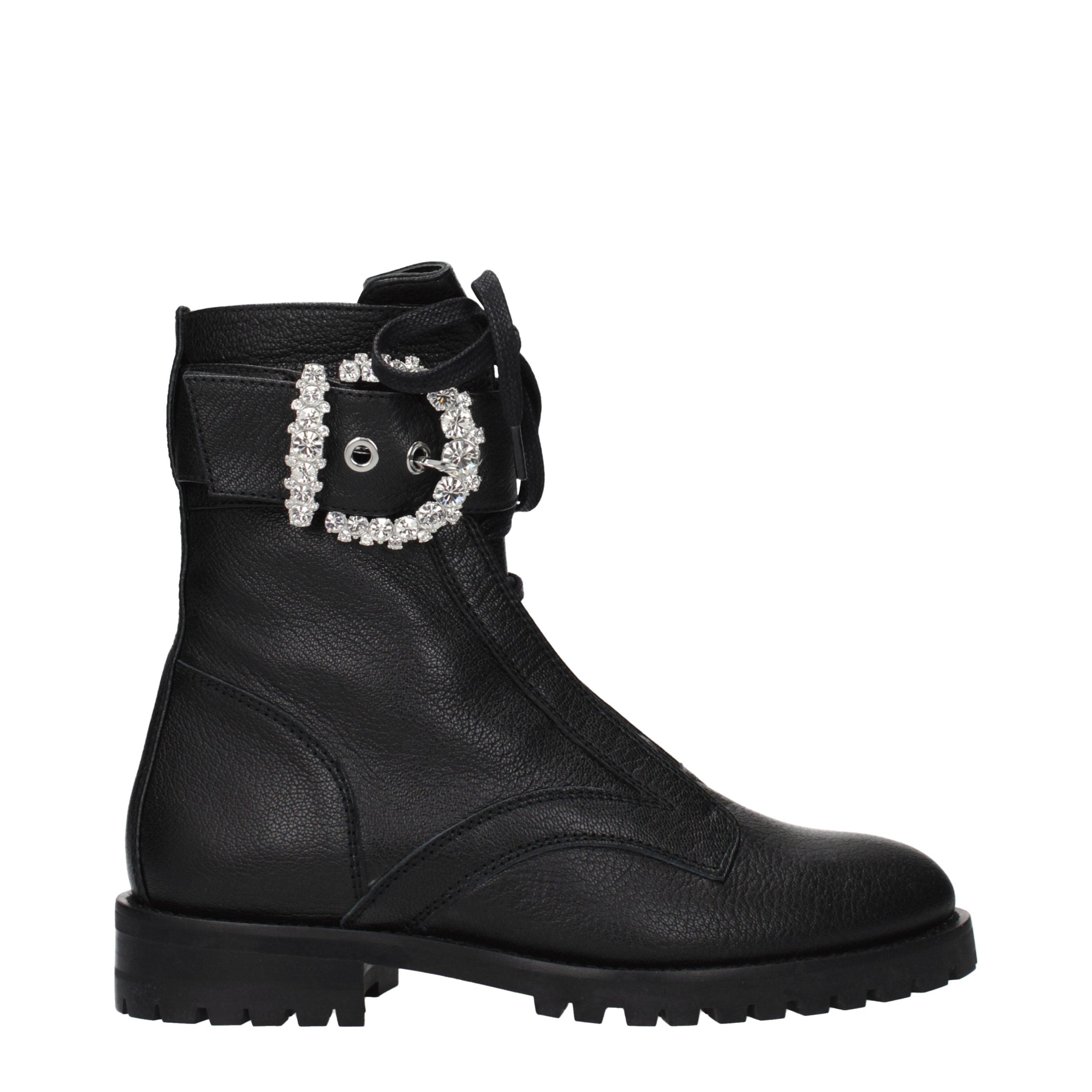 Jimmy Choo Black Leather Ankle Women's Boots