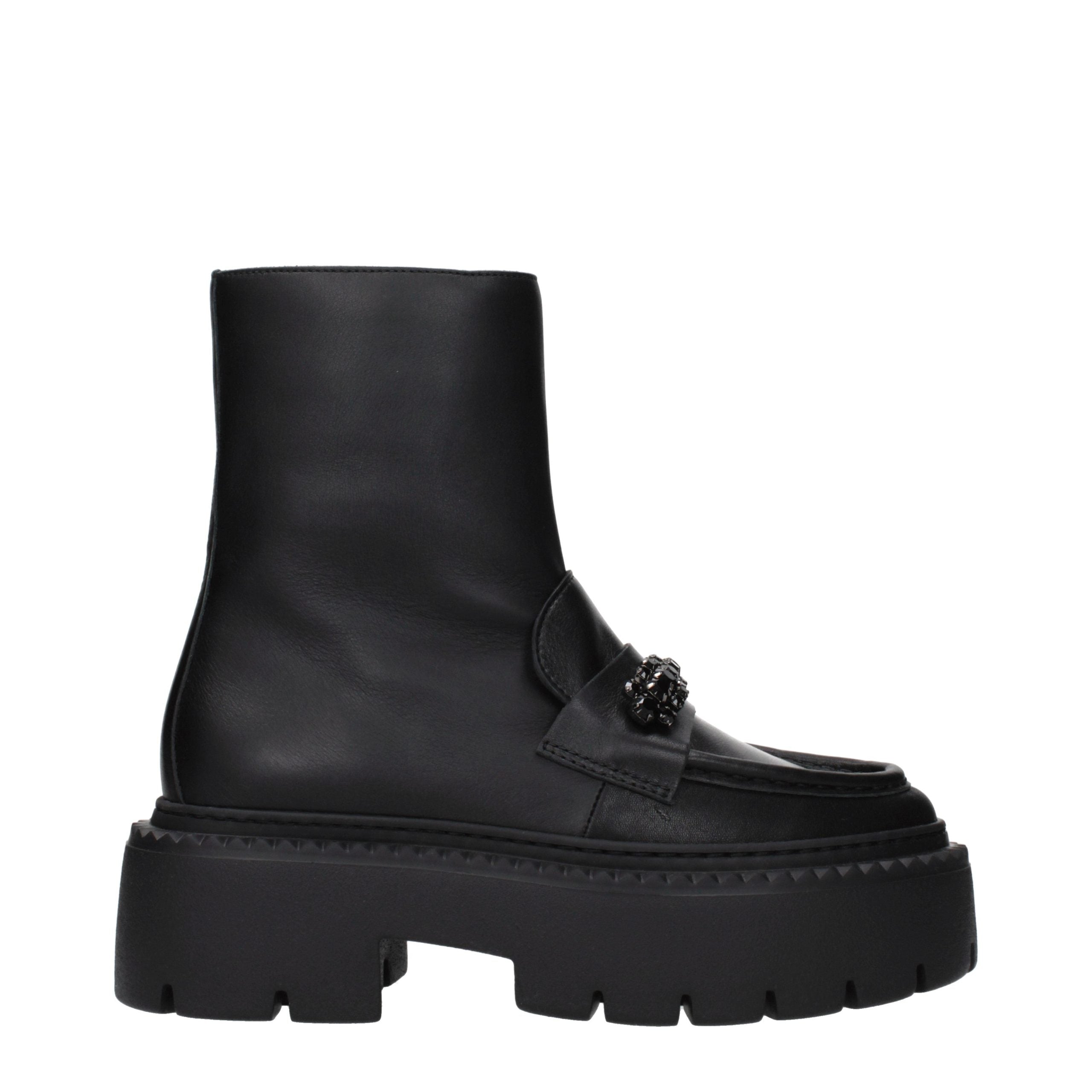 Jimmy Choo Black Leather Ankle Women's Boots