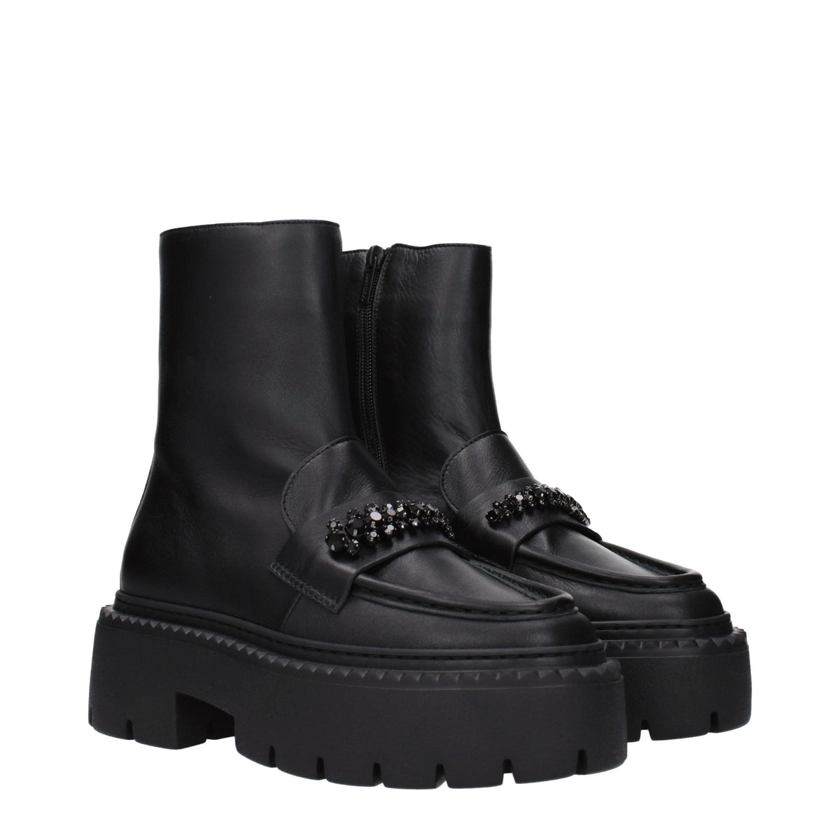 Jimmy Choo Black Leather Ankle Women's Boots