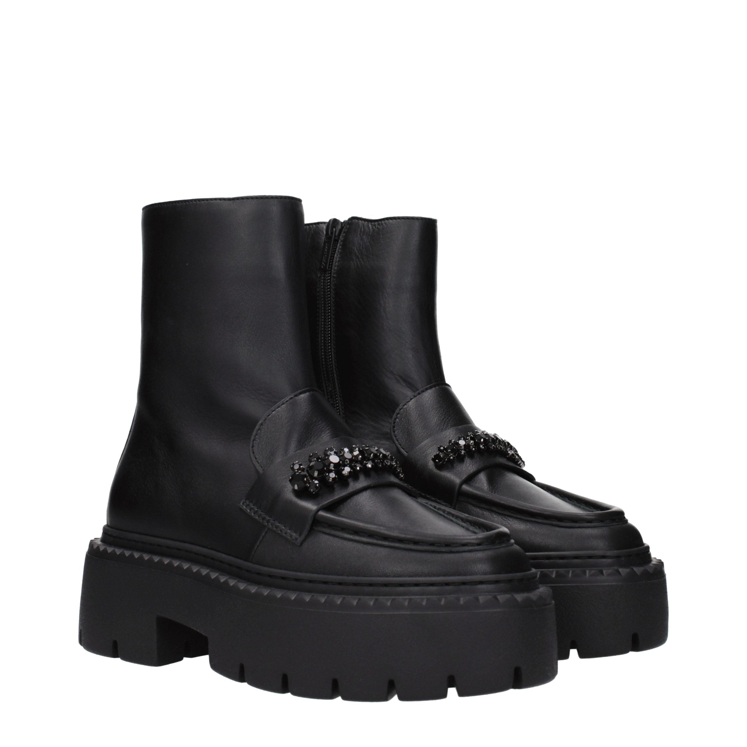 Jimmy Choo Black Leather Ankle Women's Boots