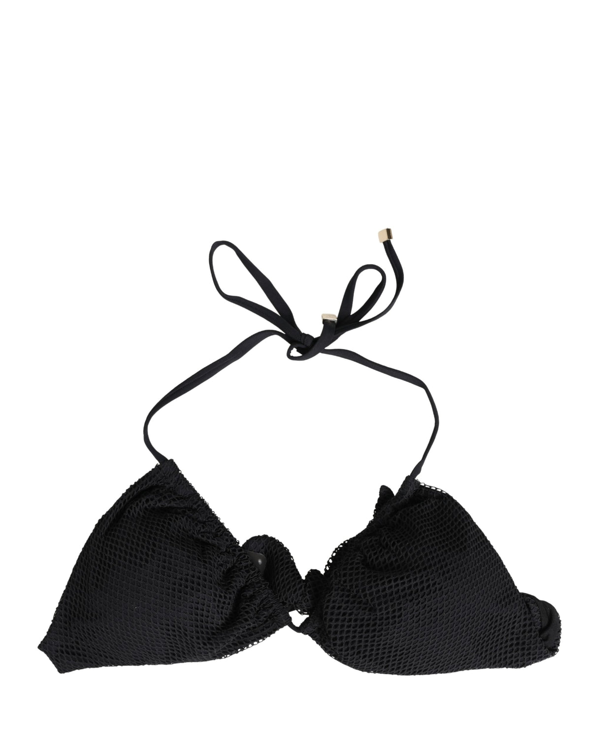 Dolce & Gabbana Black Padded Triangle Halter Bikini Top Women's Swimwear