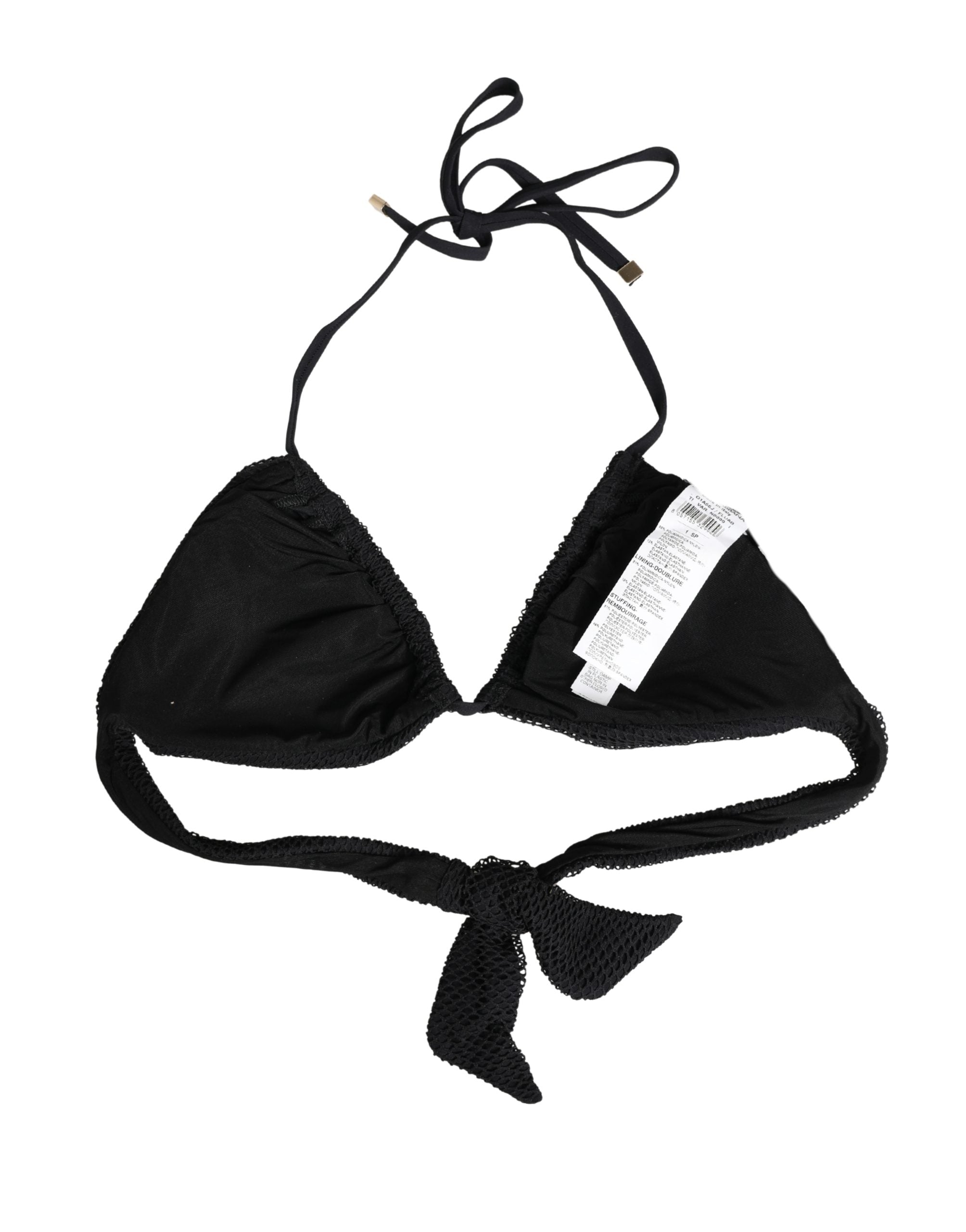 Dolce & Gabbana Black Padded Triangle Halter Bikini Top Women's Swimwear