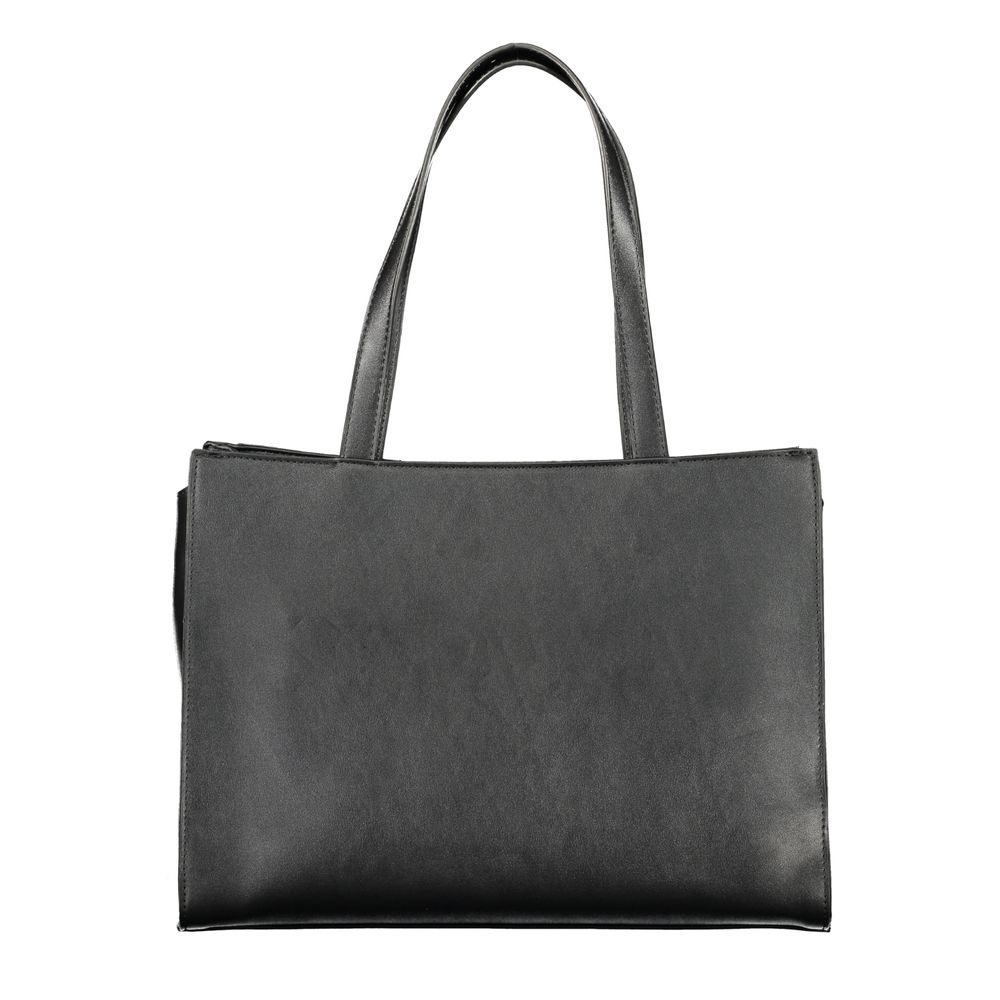 Mario Valentino Nero Polyurethane Women's Bag With Multiple Women's Compartments