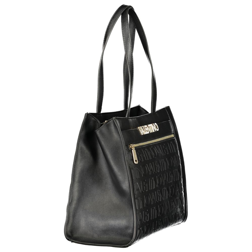 Mario Valentino Nero Polyurethane Women's Bag With Multiple Women's Compartments