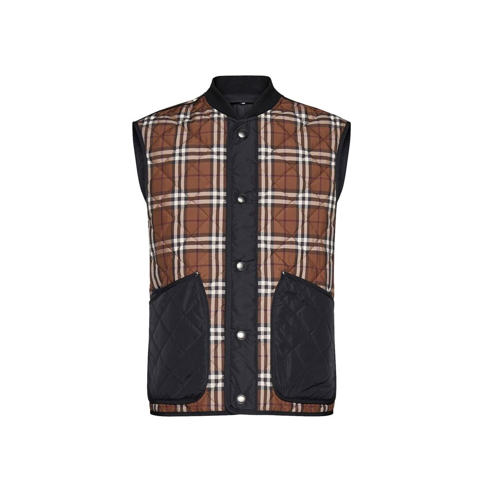 Burberry Brown Polyester Sleeveless Men's Jacket