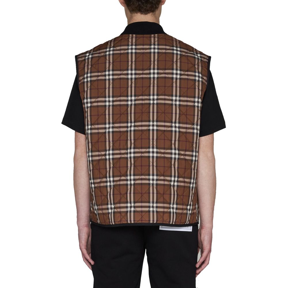 Burberry Brown Polyester Sleeveless Men's Jacket