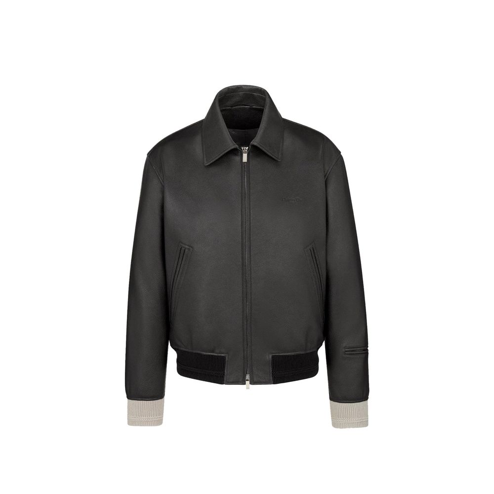 Dior Black Calfskin Leather Men's Jacket