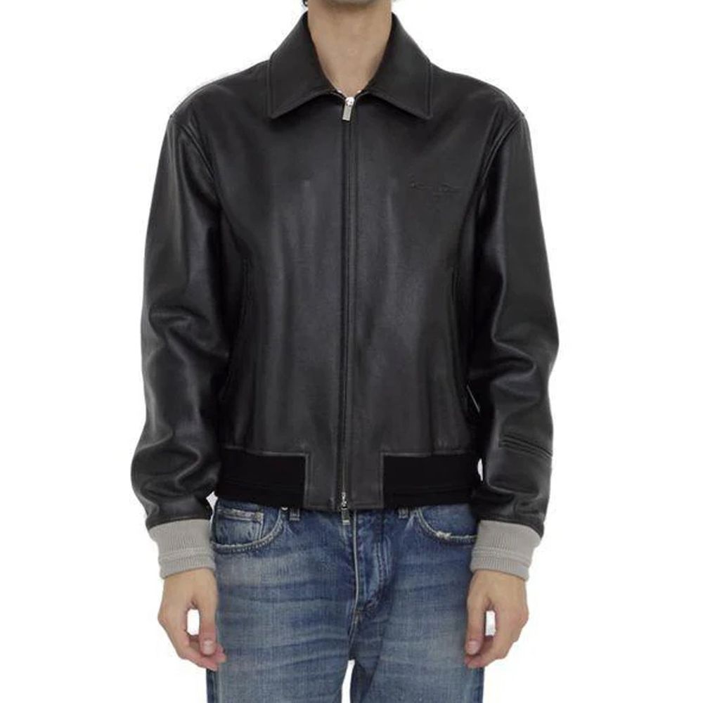 Dior Black Calfskin Leather Men's Jacket