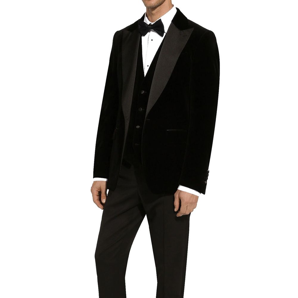 Dolce & Gabbana Black Cotton Men's Blazer