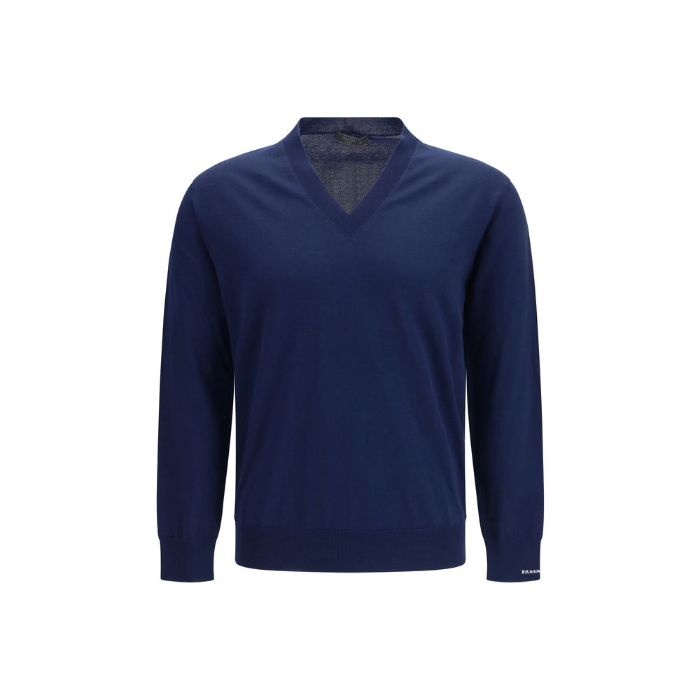 Prada Blue Cotton Men's Sweatshirt