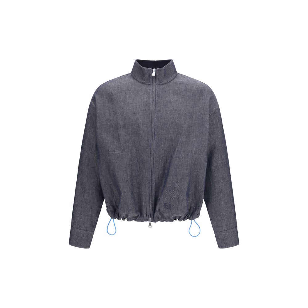 Fendi Blue Linen Denim Men's Jacket
