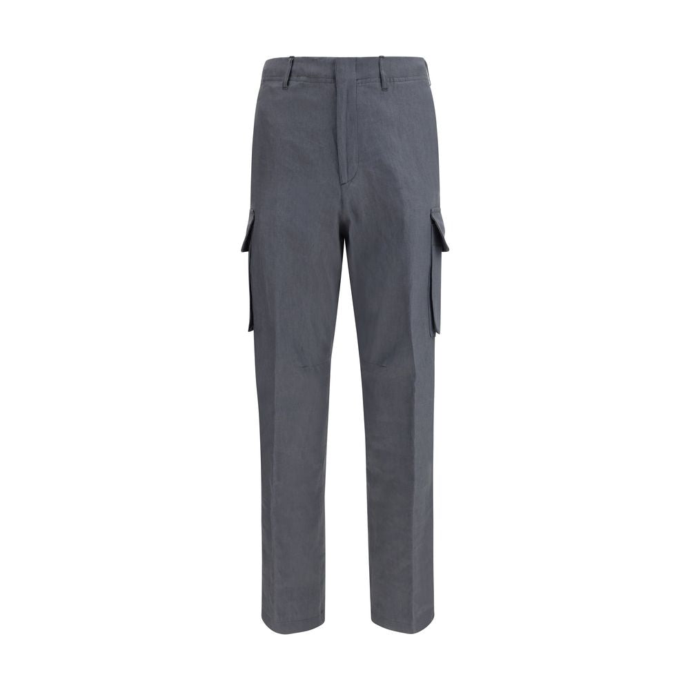 Lardini Gray Linen Cargo Men's Pants