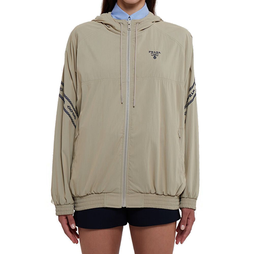 Prada Beige Cotton Full-Length Women's Jacket