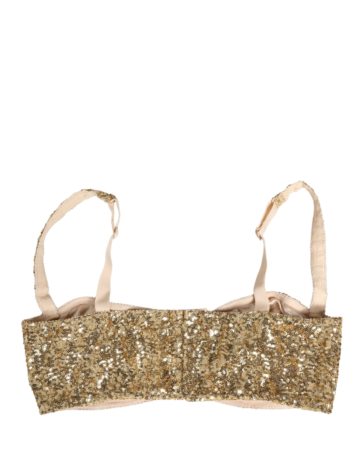 Dolce & Gabbana Gold Sequined Semi-Pad Underwire Bra Women's Underwear
