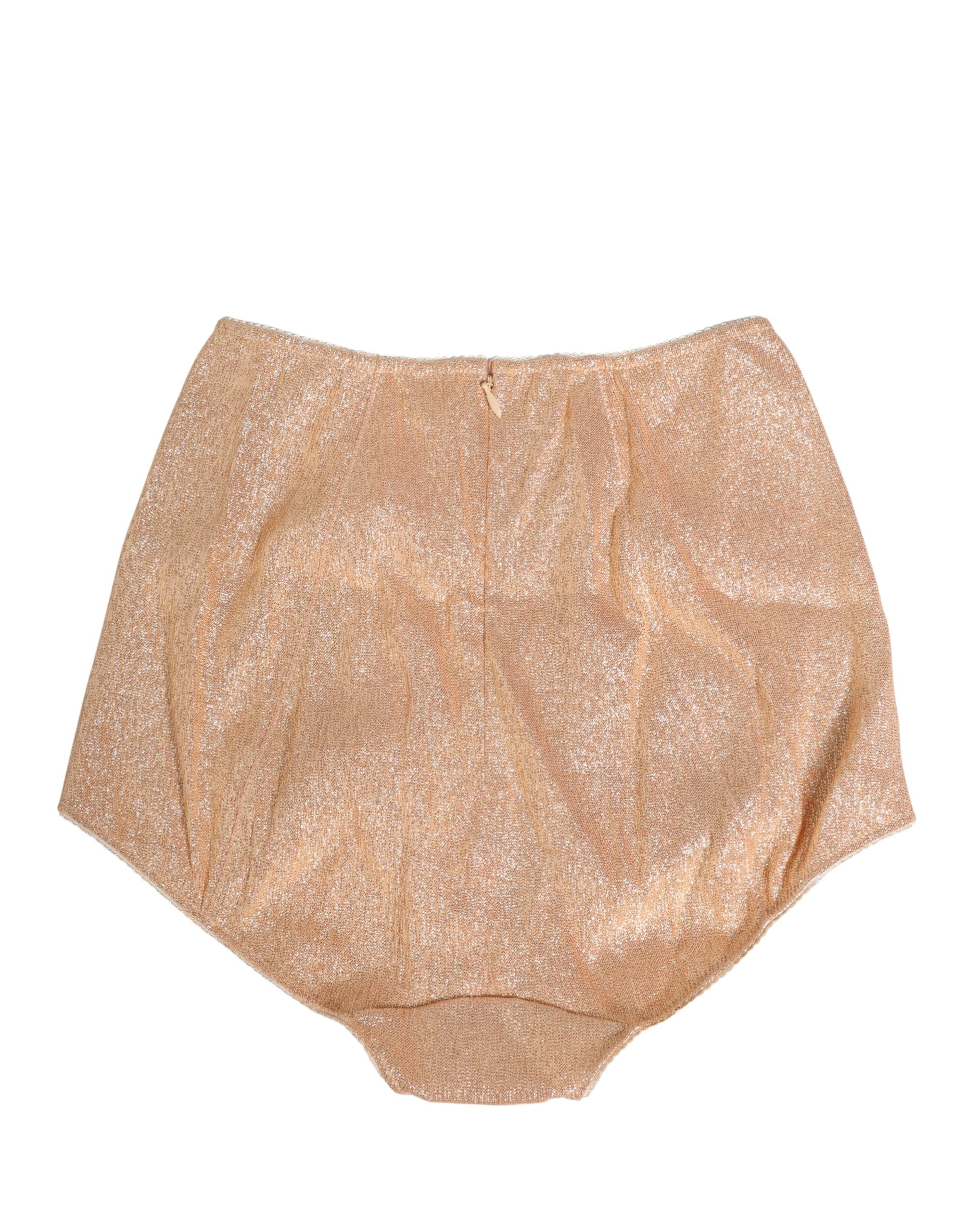 Dolce & Gabbana Beige Silk Blend High Waist Girdle Panty Women's Underwear